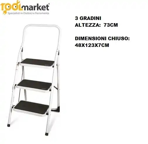 Sgabello in metallo in varie misure - VERDELOOK 3 GRADINI 15622 Exclusieve Aanbieding