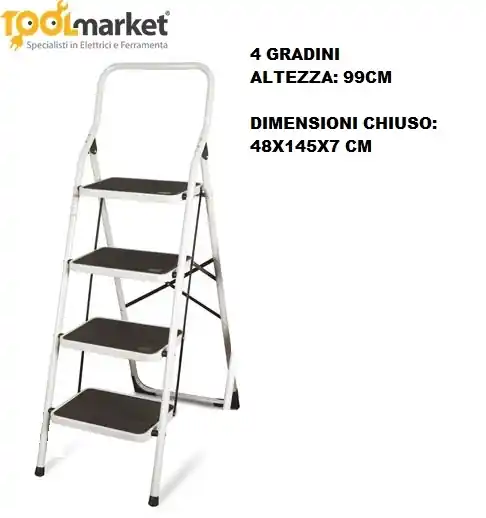Sgabello in metallo in varie misure - VERDELOOK 4 GRADINI 15623 Veilige Betaling