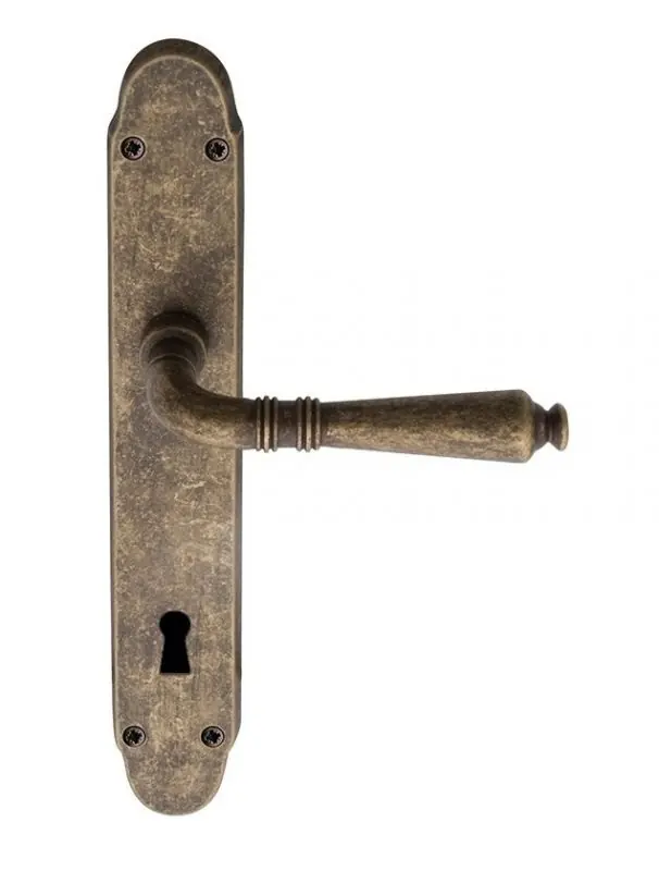 Laatste Kans Maniglia con placca anticata modello GINEVRA - REGUITTI bocchetta foro patent 8514p