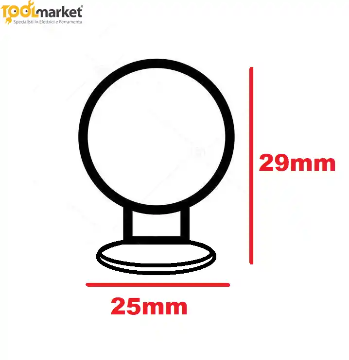 Pomolo tondo per mobile cromo satinato art 710 varie misure - ELAB diametro 25mm 4037 Betrouwbaar