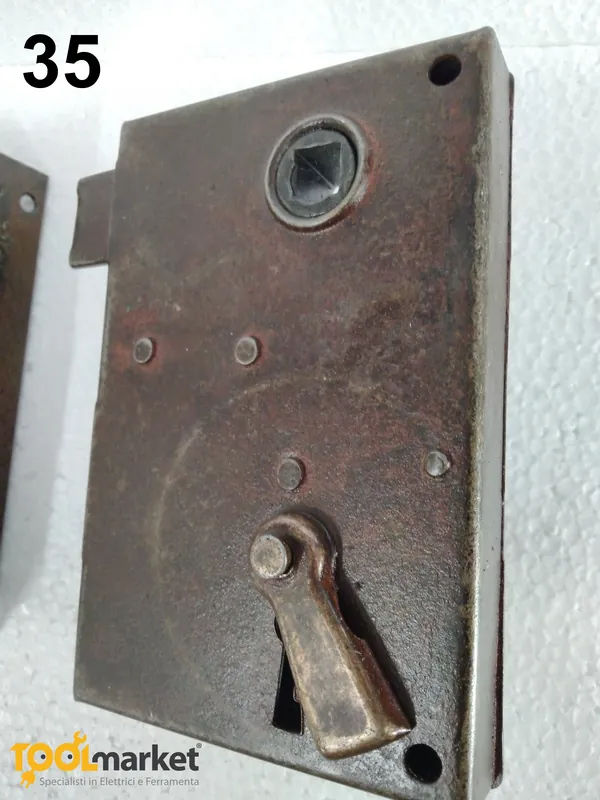Bestel Nu Serratura redosso in ferro vecchio con chiave - METAL STYLE 50014 sx 35 9015-sx35