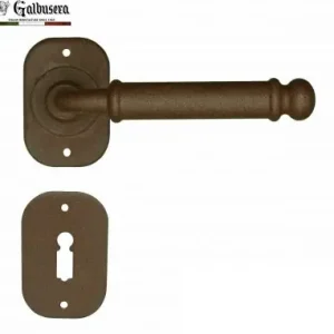 Voordeelprijs Maniglia per porta in colore KORTEN modello LISBONA art.2105 - GALBUSERA Bocchetta e rosetta rettangolare 2105kor-quad