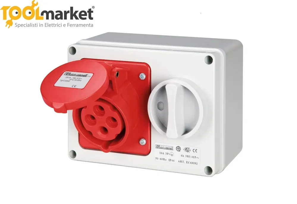 Prese interbloccate orizzontali con fondo da parete SERIE 690 - ELETTROCANALI 16A/3P+ 16287 Hoge Kwaliteit