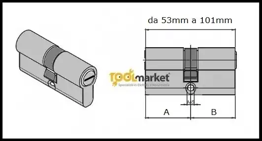 Express Levering Cilindro tradizionale C10 ottone 81mm (30,5+50,5) 15271 d