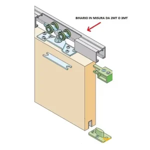 Binario per porte scorrevoli in alluminio argento sisco da 80 kg - SISCO SISTEM 2 metri 1346-2MT Veilige Betaling