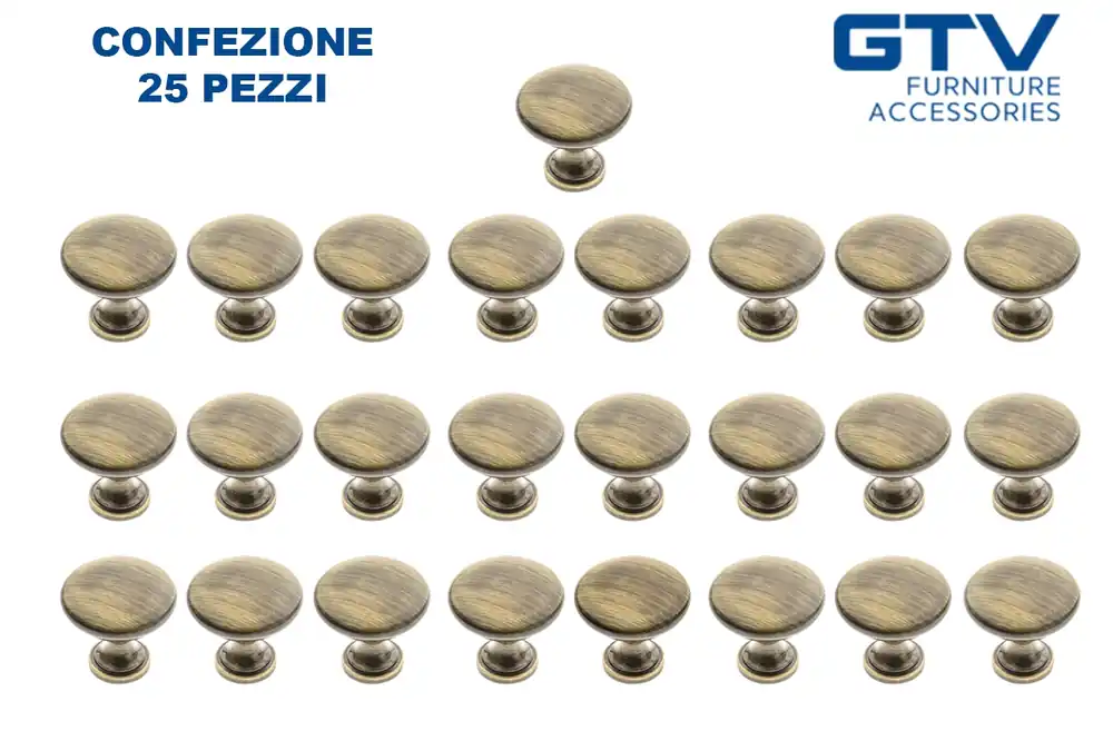 Seizoensaanbieding Pomolo tondo Ø 30 mm per mobili modello TERNI - GTV BRONZO GRAFFIATO 25PZ 25681-25