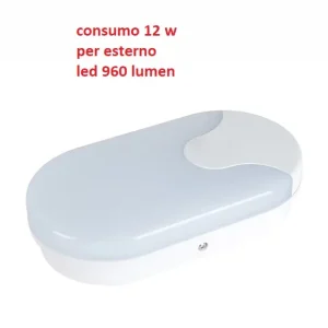 Beperkt Aanbod Plafoniera LED IP54 CCT 12W 960lm ovale bianca 27375