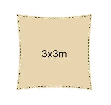 Telo vela drenante ombreggiante ecru‘ 3mt x 3mt 9863 Fabrieksprijs