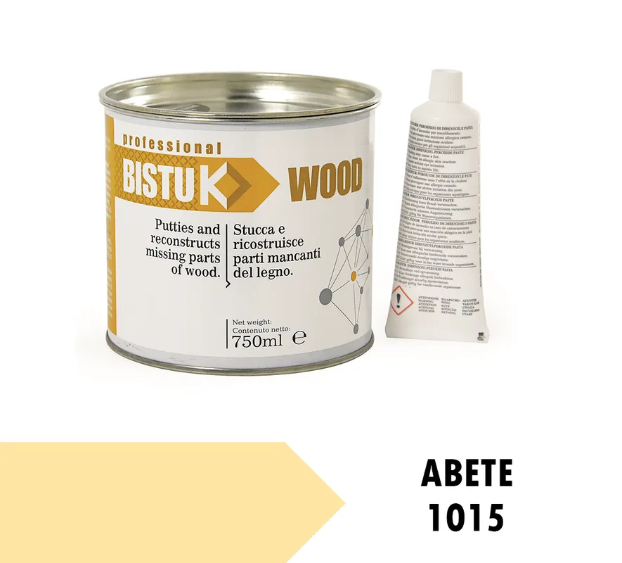 Stucco legno bicomponente Bistuk 750 ml abete 16612 ABETE Beperkte Voorraad