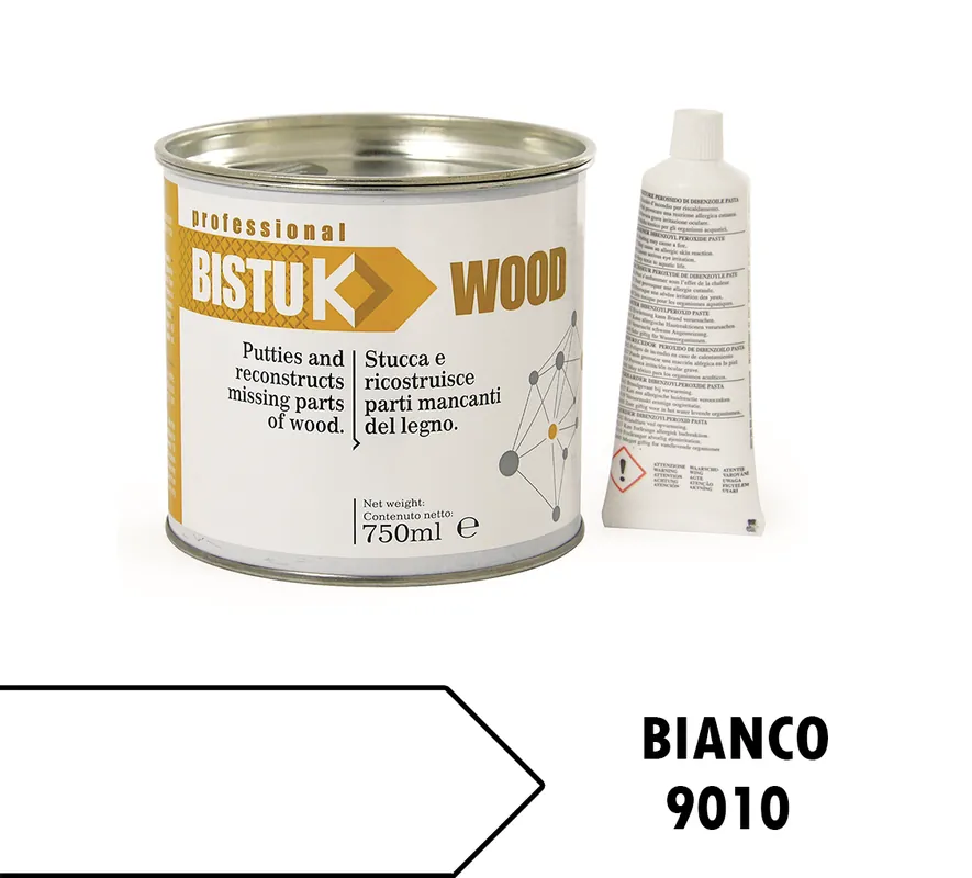 Hoge Kwaliteit Stucco legno bicomponente Bistuk 750 ml Bianco 16612 BIANCO