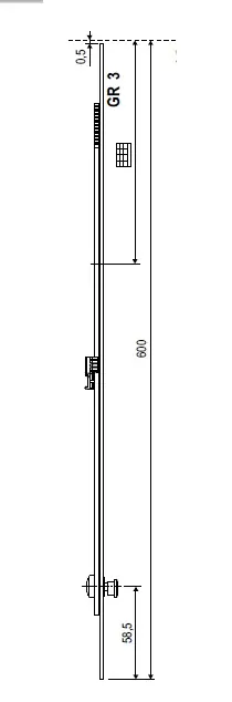 AGB terminale ribalta A504010003/04 ARTECH lunghezza 600 mm 20926 Betaalbaar