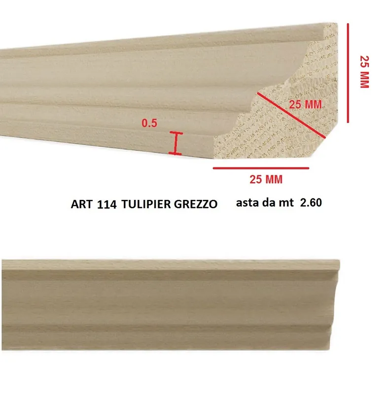 Koopje Cornice art.114 tulipie‘ grezzo da metri 2.9 20918