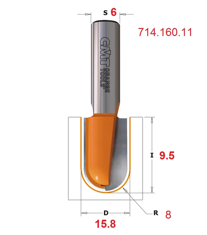 Fresa a raggio concavo CMT 714.160.11 19584 Beperkt Aanbod
