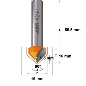 Fresa Frese per intagli a "V" (90°) CMT 715.190.11 25049 Aanbieding