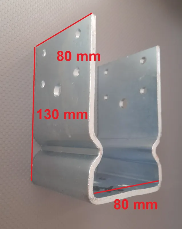 Staffe base pilastro a U nervata 80mm 176 Uitverkoop