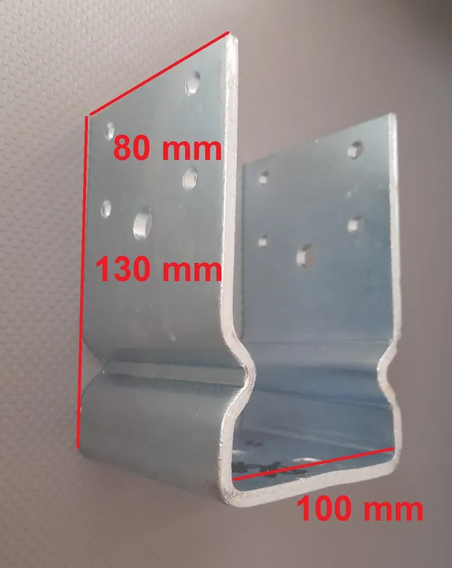 Betaalbaar Staffe base pilastro a U nervata art 8/1654 100mm 7833