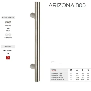 Superprijs Maniglione inox ARIZONA 800.30 dritto 1000 mm 21024