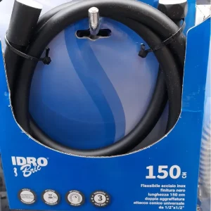 Flessibile per doccia acciaio inox 150 cm nero 21708 Uitverkoop