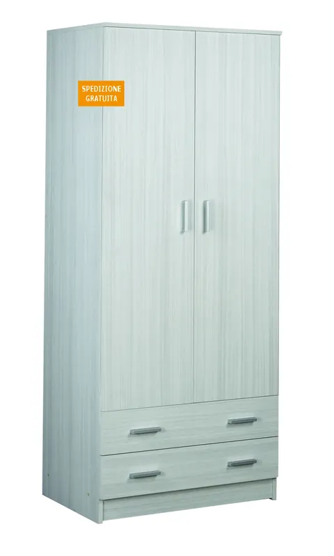 Armadio in legno a 2 Ante e 2 Cassetti Kit Eucalipto cm 77 x 182 x 52 TECNO Eucalipto Betaalbaar