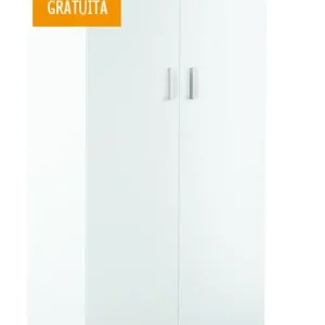 Actieprijs Armadio in legno a 2 Ante Kit Bianco Lisco - mis cm 77 x 182 x 52 TECNO Bianco Lisco