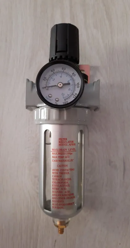 Filtro regolatore di pressione 1/4 con rubinetto e manometro LTF AFR80 3167 Betrouwbaar