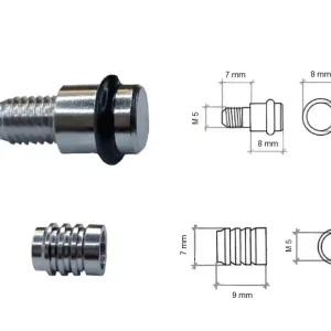 Korting Reggipiano con bussola nichelata con gommino 04.00425M150B Confezione pezzi 10 12559 + 12566-10