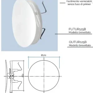 Tijdelijk Beschikbaar Griglia di aereazione ABS da 125 FUTUR - LA VENTILAZIONE 11289