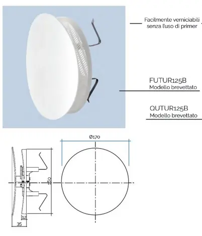 Tijdelijk Beschikbaar Griglia di aereazione ABS da 125 FUTUR - LA VENTILAZIONE 11289