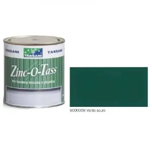 Nieuw Zinco o tas VERDE SCURO smalto per lamiera zincata e plastica Tassani 2,5 23525 verde scuro