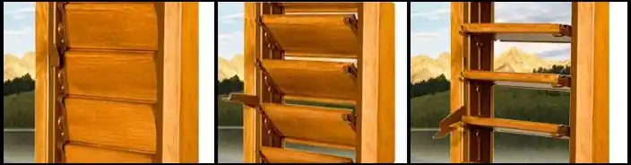 Meccanismo per persiane orientabili LAS in legno da 36 mm 16 lamelle 980 mm 6056 Aanbieding