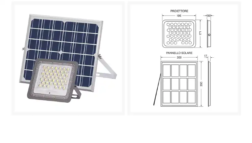 Beperkt Aanbod Proiettore Led pannello solare 1250 LM 23180