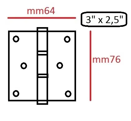 Cerniera a cuscinetto bronzata per porte interne 3x2,5 24517 Nu Kopen