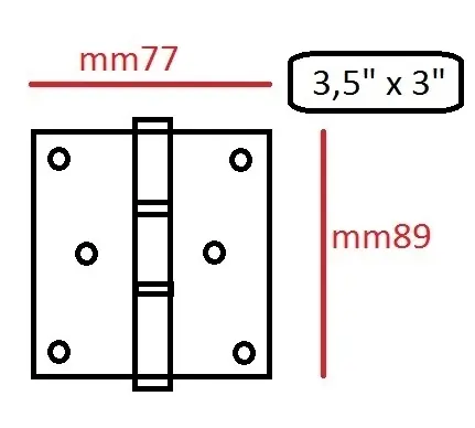 Cerniera a cuscinetto bronzata per porte interne 3,5x3 21086 Gratis Retour