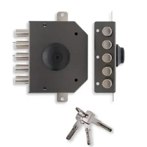 Serratura di sicurezza sovrapposta T1450.60 con pomolo interno per porta in legno Sinistra 8357 sinistra Merkproduct