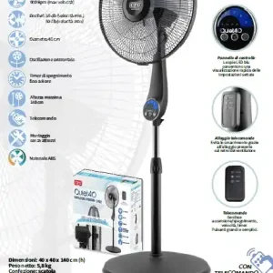 Beperkte Voorraad Ventilatore a piantana nero Quiet da 40 CFG ev074 17529