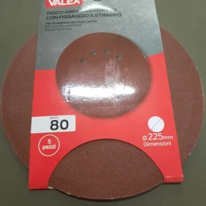 Aanbieding Disco velcrato abrasivo a strappo conf da 5 pz Valex diametro 225 grana 80 29313-80