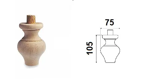 Piede tornito in legno 105x75 Ontano 10770 Aanbieding
