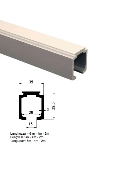 Kit per porta scorrevole binario 120 kg + carrelli PETTITI da 3 mt 10879+10880 3 mt Uitverkoop