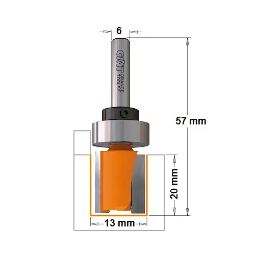 Fresa a taglienti dritti gambo 6mm CMT 711 diametro 13mm (711.130.11B) 319 Bestseller