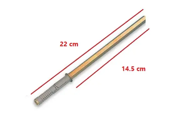 Direct Beschikbaar Reggimensola a scomparsa in acciaio 14 x 165 mm plastificato 1845