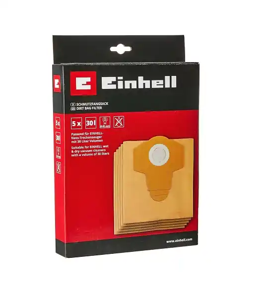 Sacchetti Filtro in carta 30 litri (5 pezzi) 23.511.70 Einhell 21405 Uitverkoop