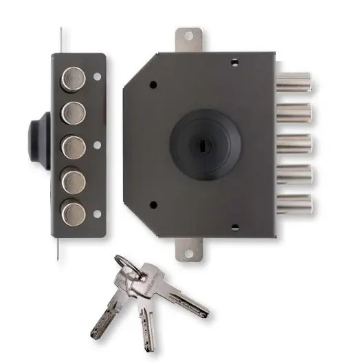 Serratura di sicurezza sovrapposta T1400.60 con chiave interna per porta in legno Destra 1043 destra Goedkoop