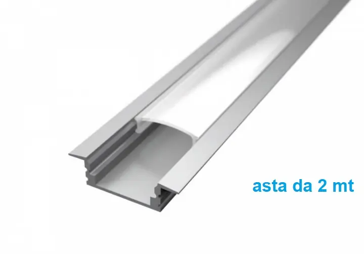 Profilo incasso in alluminio per striscia led da 2 mt con diffusore 6313 Nu Kopen