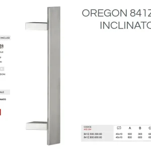 Maniglione OREGON 841Z inclinato inox SATINATO AISI 304 800-600 19837 Hoge Kwaliteit