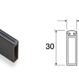 Tubo appendiabiti rett 30x10 ANTRACITE da 3 mt cod 13.0063030023 15377 Flitsaanbieding
