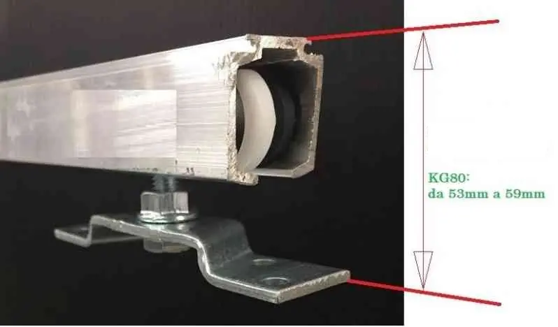 Uitverkoop Binario Pettiti 80kg da 300 cm per porte scorrevoli 10863 - mt 3