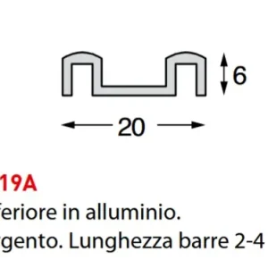 Aanbieding Kit per sistema ante vetri scorrevoli ALGO S binario inferiore 2 mt 1904