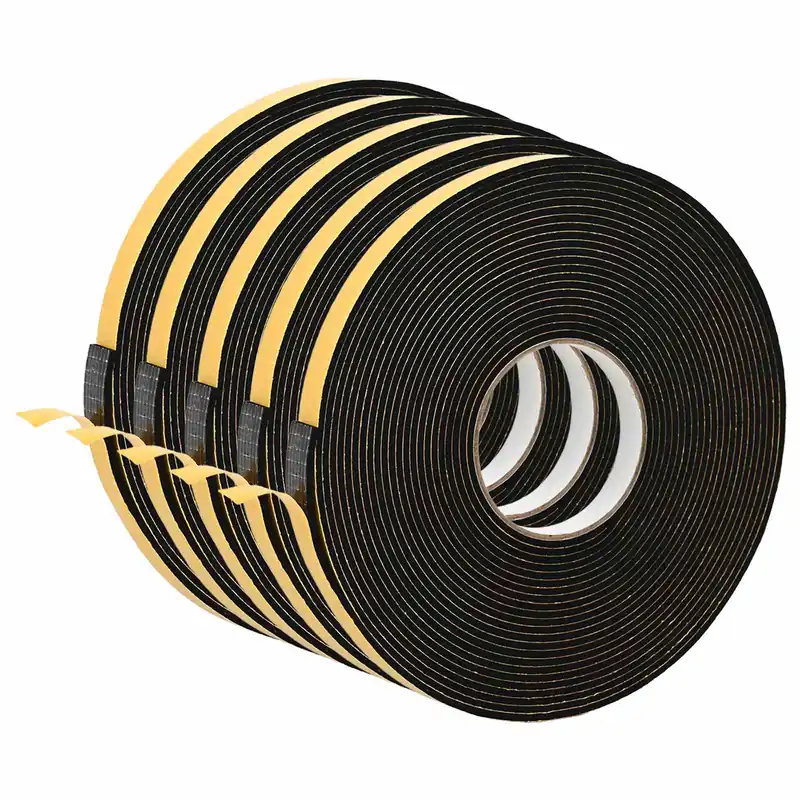 Hete Deal vidaXL Nastro adesivo in schiuma 5 pcs Nero 10mm x 10m Schiuma CR