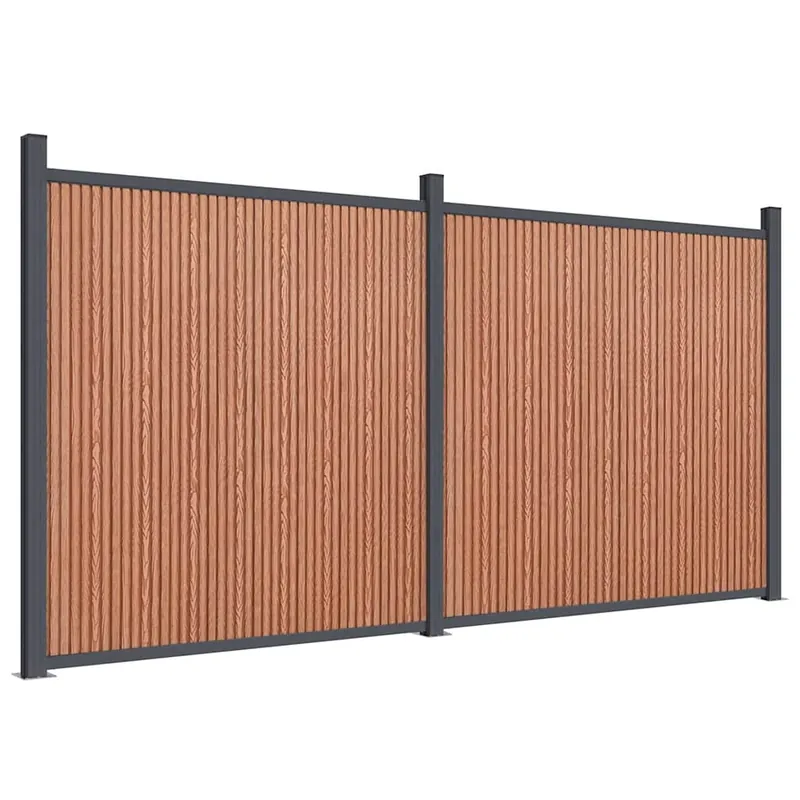 Dagaanbieding vidaXL Pannello di Recinzione Marrone 353x186 cm in WPC