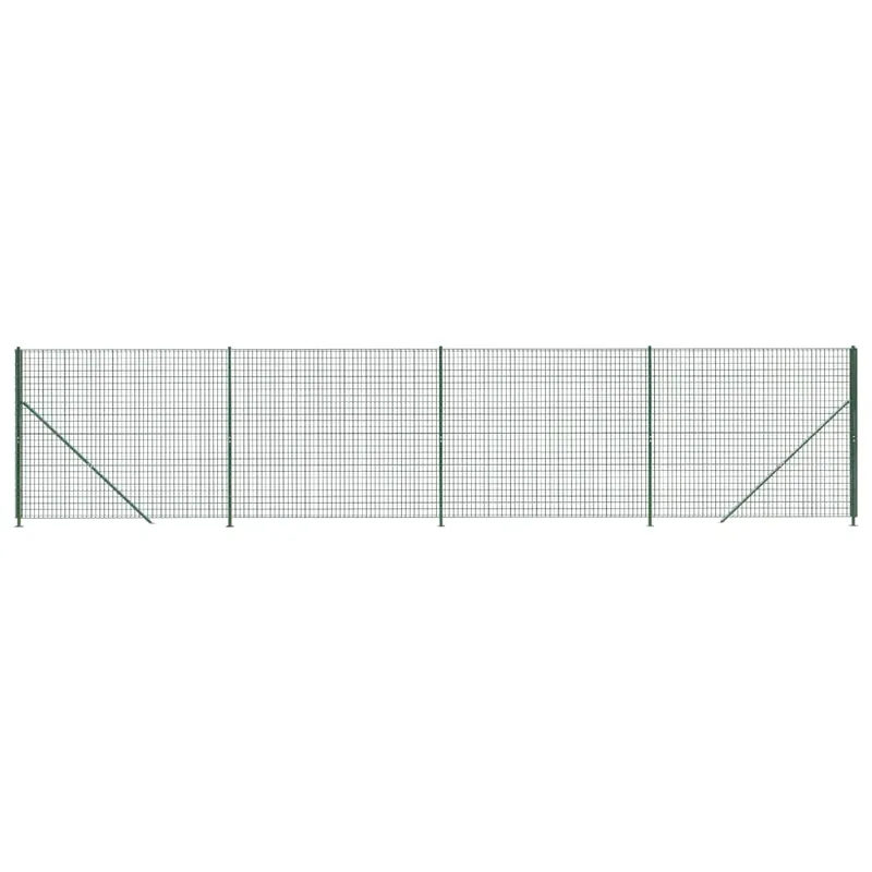 vidaXL Recinzione Metallica con Flangia Verde 1,4x10 m Populair